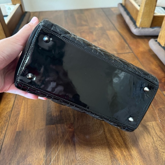 Christian Dior Black Patent Leather Medium Lady Dior - Picture 14 of 14